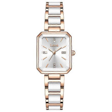 (white, One size) Light Luxury Square Fashion Women's Waterproof Quartz Watch