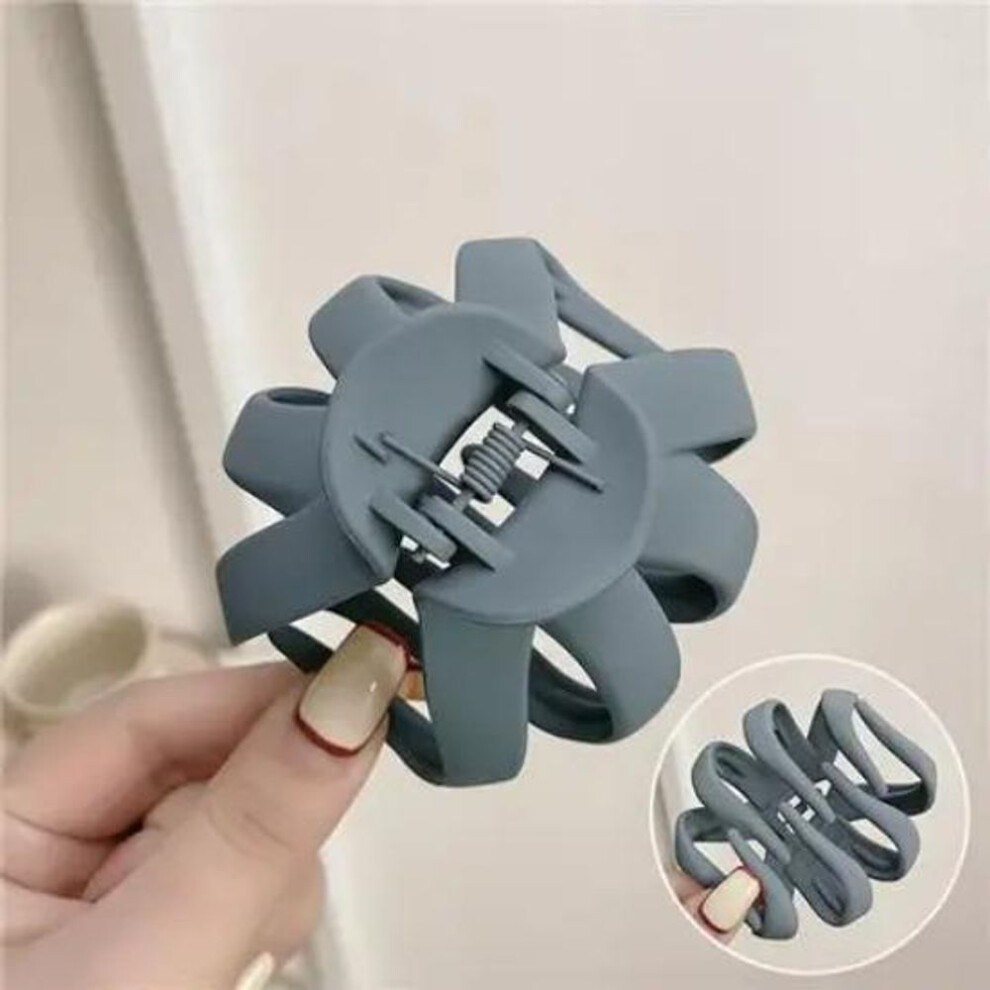 (gray) Fashion Ponytail Hair Claw Clip Black Acrylic Small Hair Claws Women Girls Shark Clips Headwear Barrette Hair Accessories