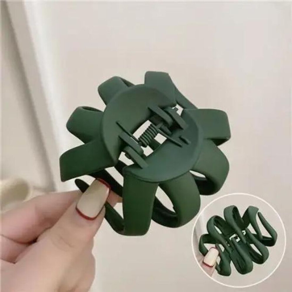 (green) Fashion Ponytail Hair Claw Clip Black Acrylic Small Hair Claws Women Girls Shark Clips Headwear Barrette Hair Accessories