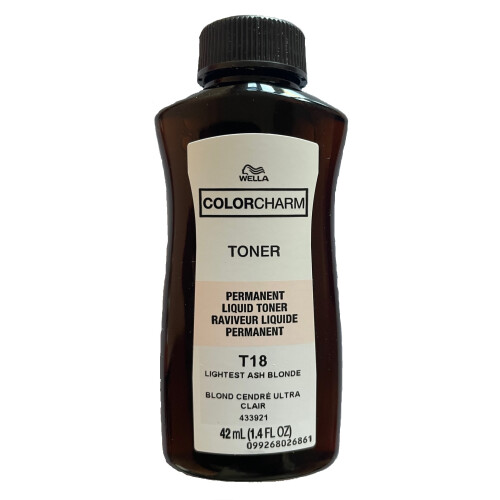 Wella Wella T18 Color Charm Permanent Liquid Hair Toner - Lightest Ash Blonde 2