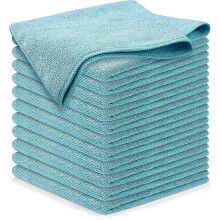 (blue, One size) Premium Microfiber Cleaning Cloth, 30 X 30 Cm(12 Pack)