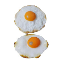 2Pcs Fried Egg Photo Prop Model Artificial Fried Egg Model Lifelike Food Model Simulation Food