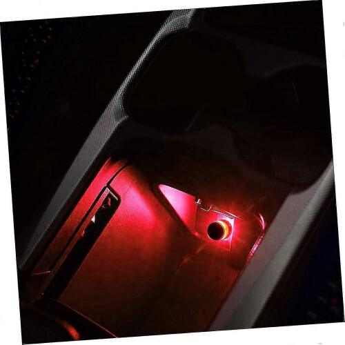 2pcs Mini In-line Small Nightlight Led Car Usb Atmosphere Light red 1