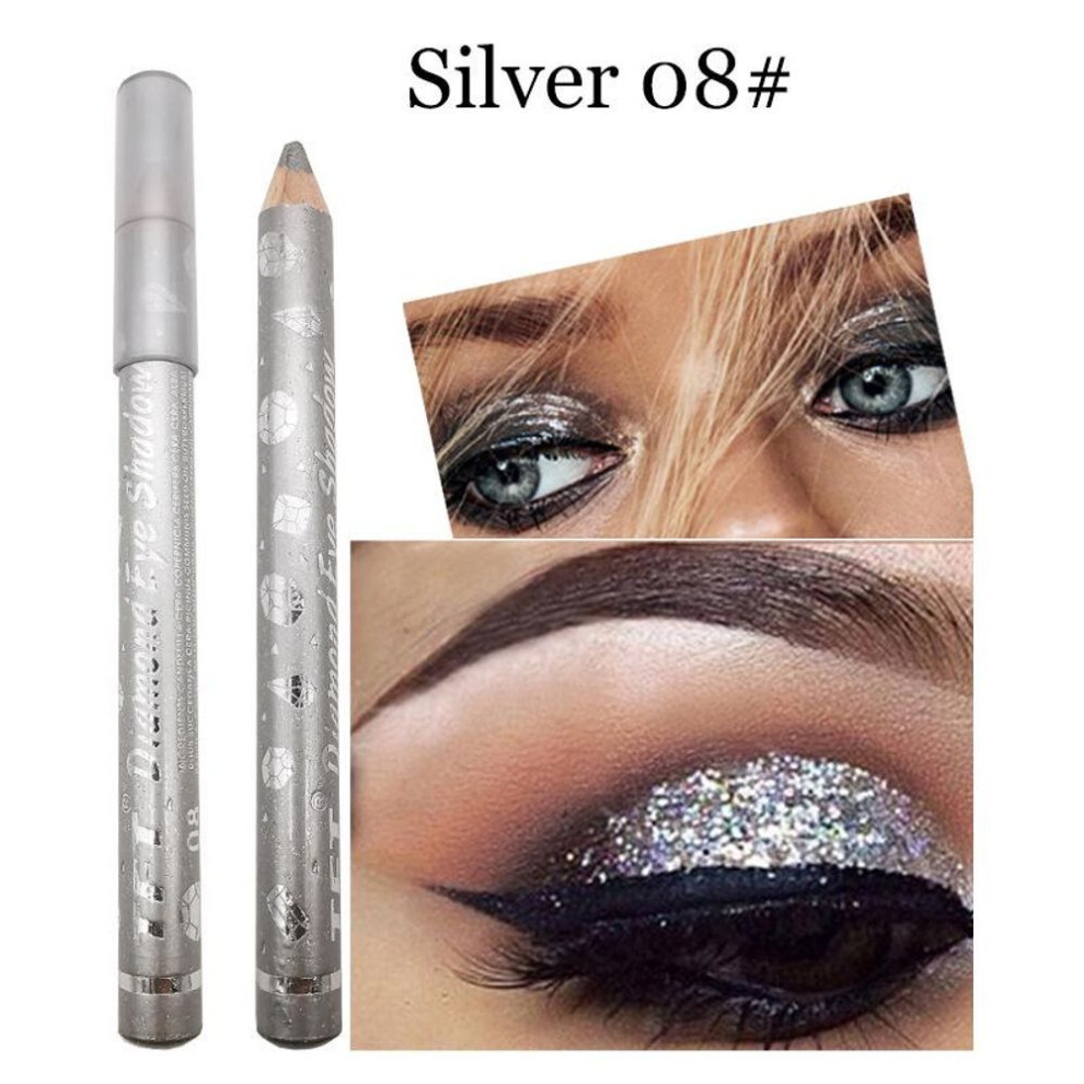 (as the picture, 8) Fashion Long Lasting Waterproof Glitter Pigment Colored Eyeliner Eye Shadow Eye Makeup Cosmetics