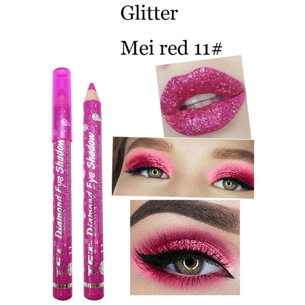 (as the picture, 11) Fashion Long Lasting Waterproof Glitter Pigment Colored Eyeliner Eye Shadow Eye Makeup Cosmetics