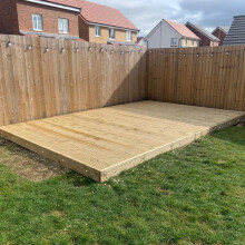 (7.2m/ 23.6ft, 3.6m/ 11.8ft) LayzeeDeck, Chunky Timber Decking Kit, various sizes, quality Redwood timber, complete Kit