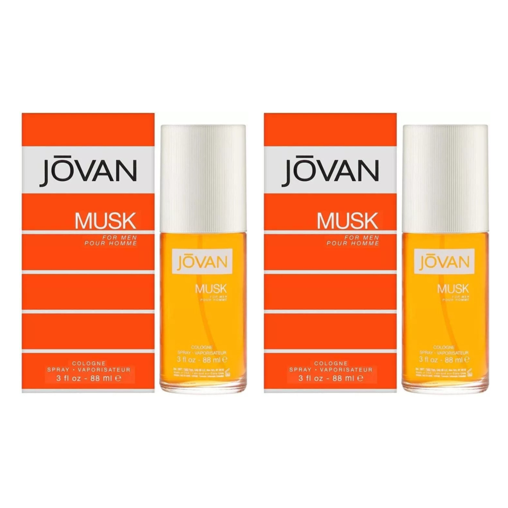 (2 x 88ml Musk) 2 x 88ml Jovan WHITE MUSK & MUSK Cologne Spray