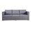 Designer Grey Rattan Sofa Set with Coffee Table 4 Seat Dunham 4