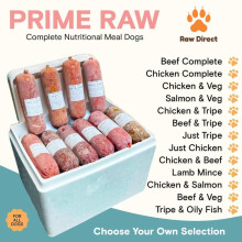 (Chicken & Tripe, 20) Prime Raw Frozen Raw BARF Dog Food Rolls 454g