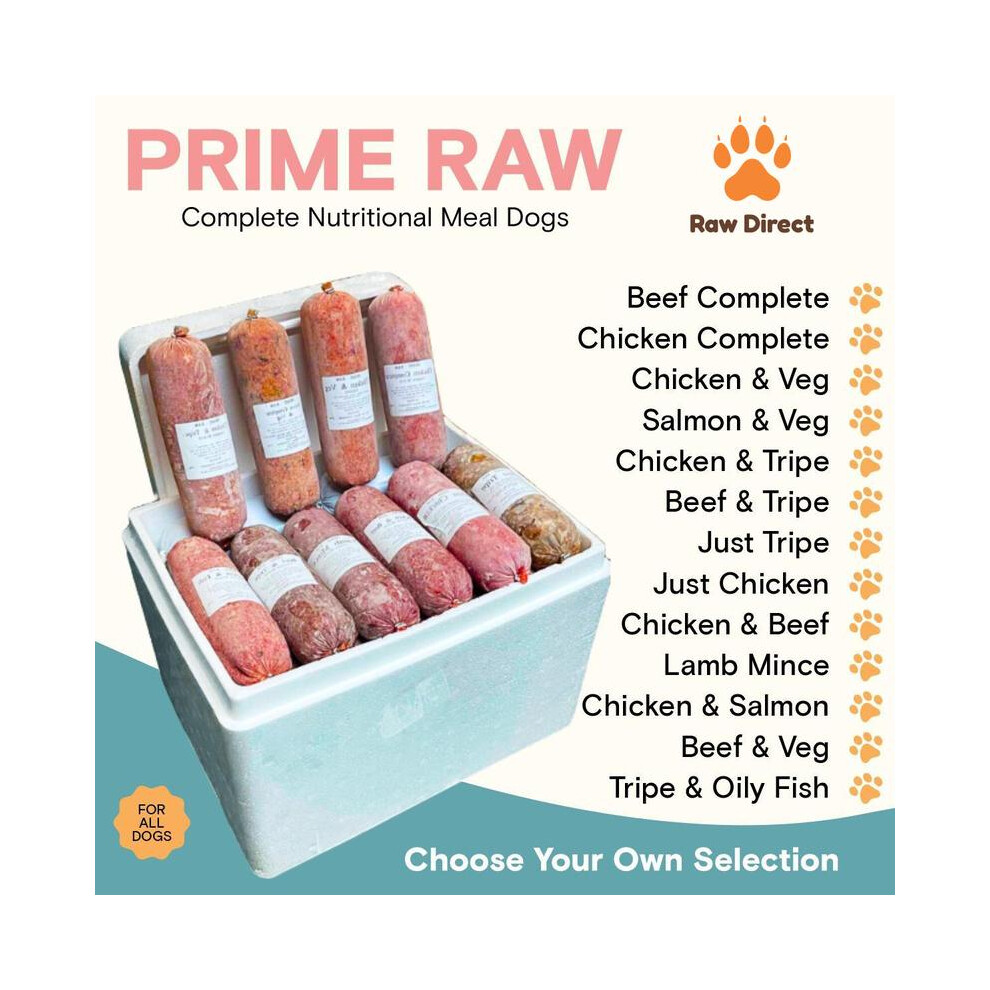 Prime Raw (Chicken & Tripe, 20) Frozen Raw Barf Dog Food Rolls 454G