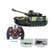 (Vert militaire 7CH) RC Tank M1 Leopard 2 t?l?commande jouet voiture mod?le tactique jouets ?lectroniques