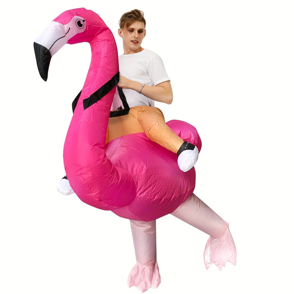 Xylfly (Pink) Giant Inflatable Flamingo Costume For Adults - Hilarious Flamingo Rider Outfit Pink