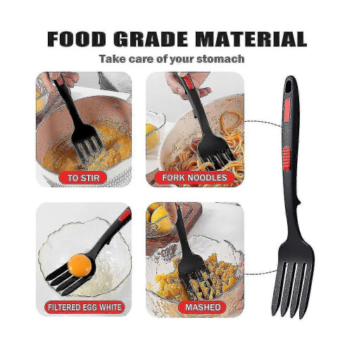 Silicone Flexible Fork, Heat-Resistant Cooking Fork Tools Dishwasher Safe Kitchen Fork Kitchen Non Stick Fork for Mix 2