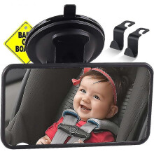 Baby Car Mirror for Back Seat, 360  Rotation Baby Rear View Mirror Shatterproof Baby Seat Mirror Suction Cup Mirror To See Rear Facing Infants And Bab