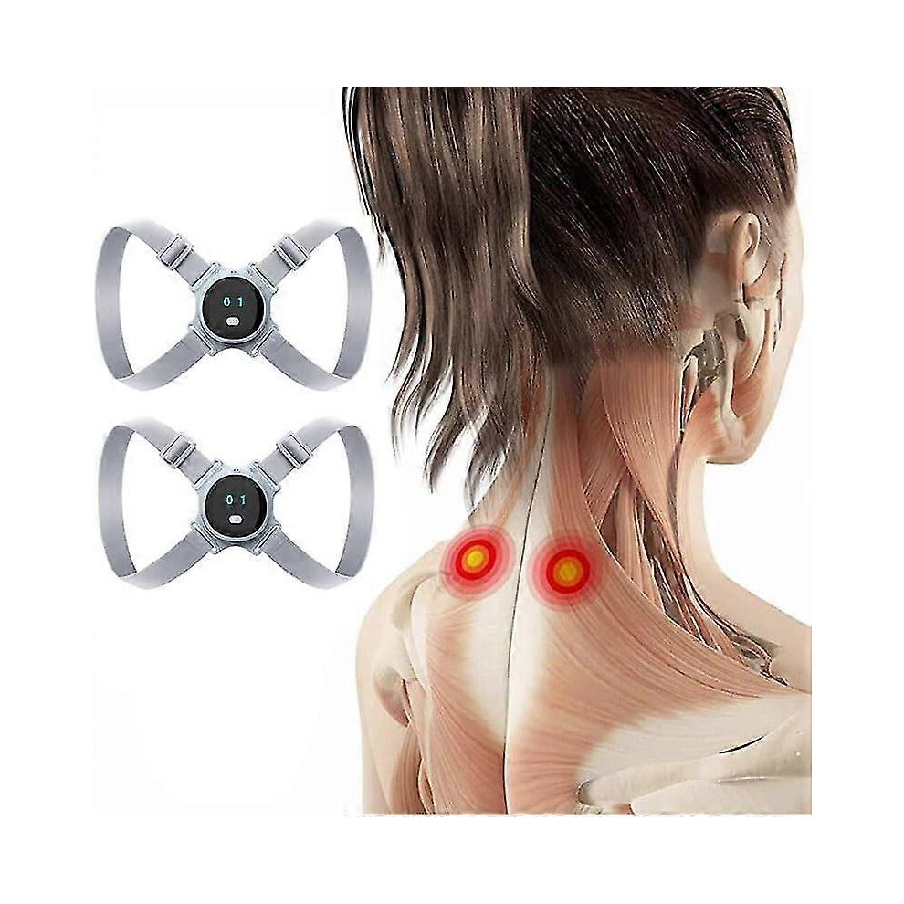 (2Pcs) Smart Posture Corrector, Ultrasonic Far Infrared Portable Lymphatic Soothing Body Sculpting Neck Device, Neck Acupoints Lymphvity Massager