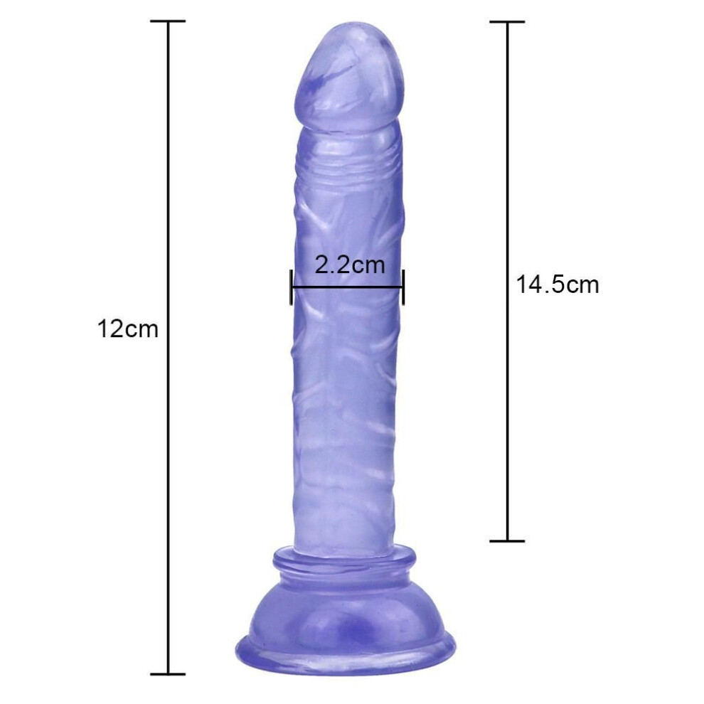 (blue, 14.5CM*2.2CM) Female Tpe Dildo Suction Cup Masturbator Massager Vagina Adult Sex Toy
