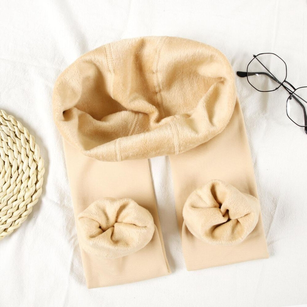 (yellow, L) Autumn Winter Fashion Model Plus Thick Velvet Warm Seamlessly Integrated Inverted Cashmere Leggings