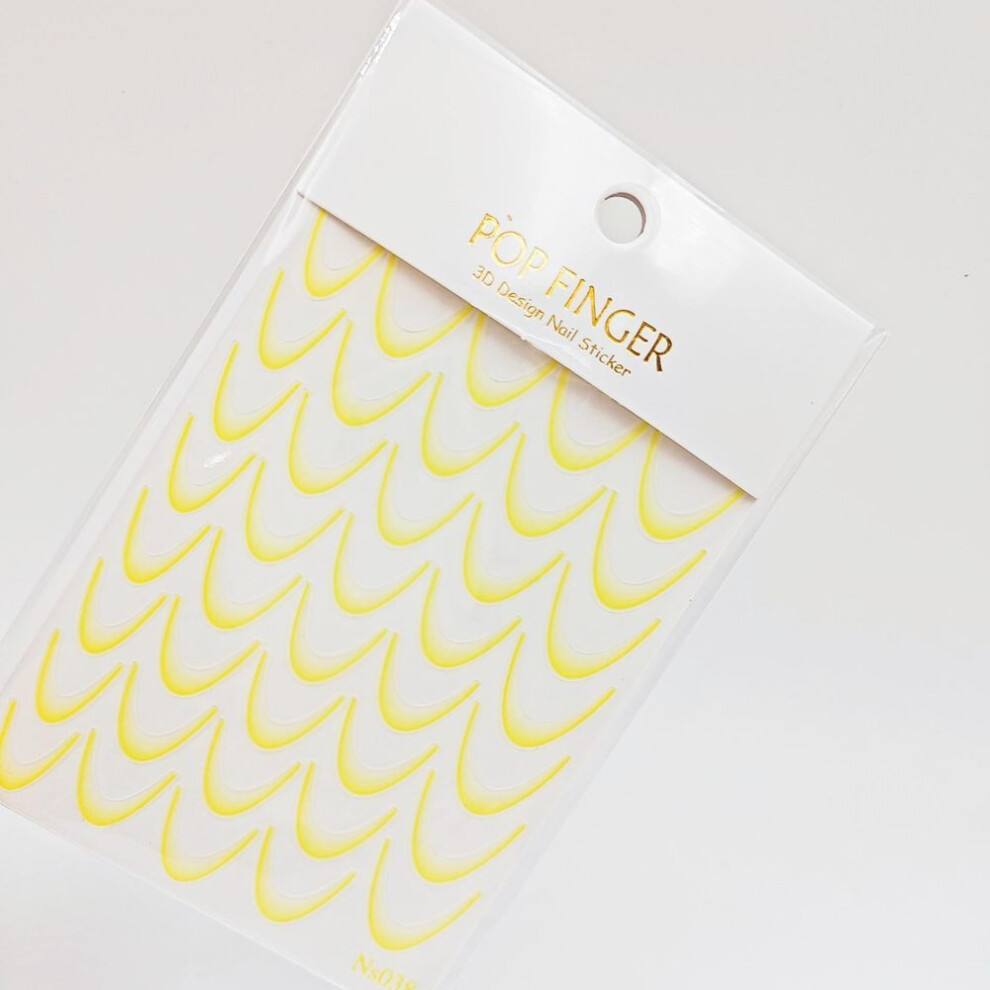 (yellow, 1PCS) Gradient Color French Manicure Nail Art Designs Stickers Self-adhesive Nail Tips Guides For Diy Decoration Stencil Tools