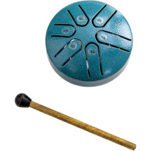(Green) Buddha Stones Mini Steel Tongue Drum, 3 Inch Sound Healing Drum Kit, Mini Handpan Drum, 6 Note Worry Free Drum, Handpan Drum