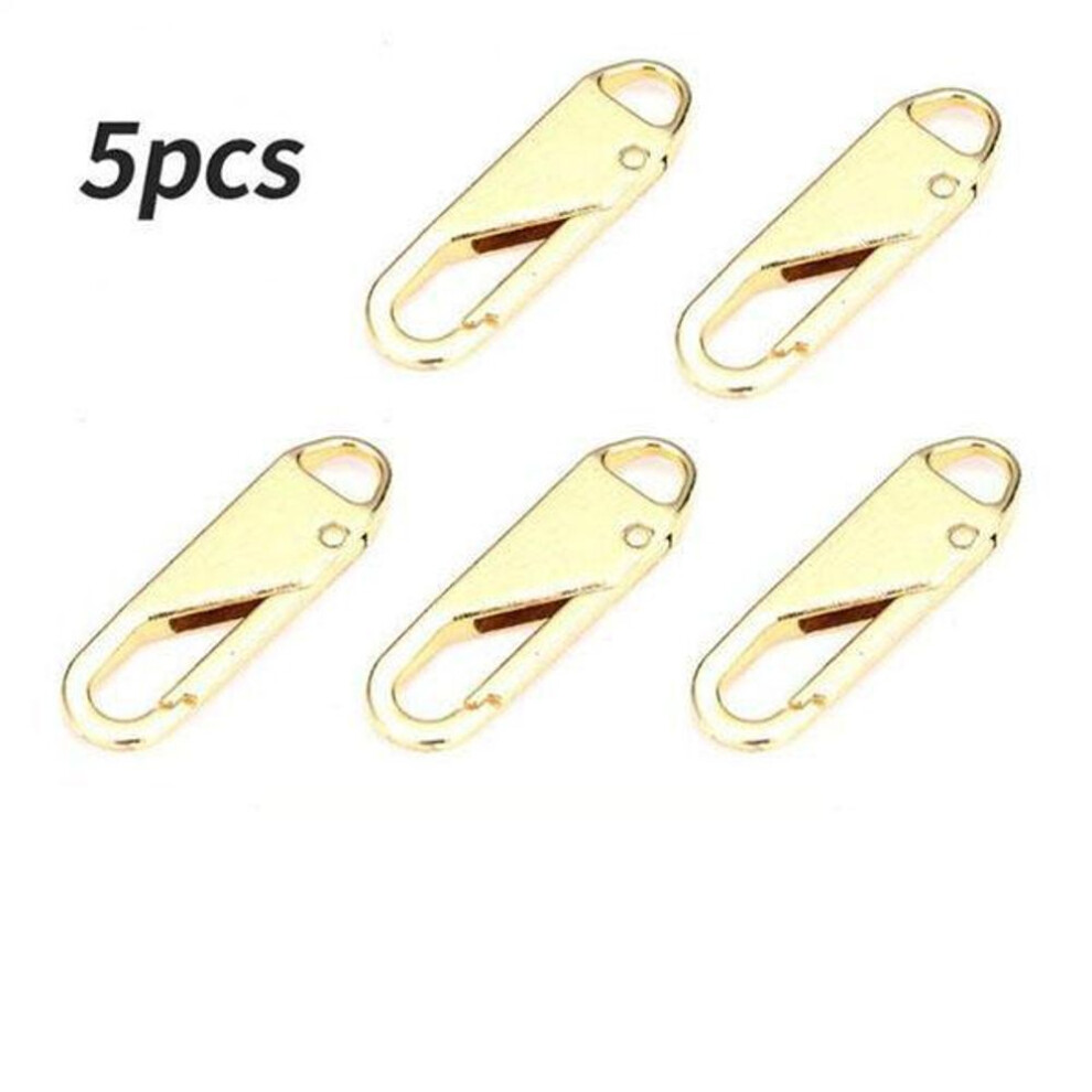 (gold, 5 PCS) 5 Pcs Zipper Slider Puller Instant Zipper Repair Bag Replacement Bad Buckle Travel Bag Suitcase Zipper Head Diy Sewing Craft
