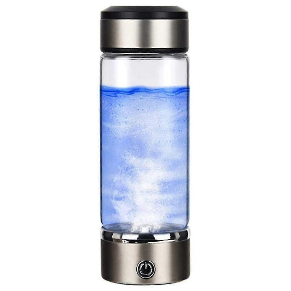 (Grey) Hydrogen Water Bottle, Portable Hydrogen Water Ionizer Machine, Ion Hydrogen Water Cup, Hydrogen Rich Water Glass Health Cup For Home Travel