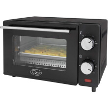 (New 2019 Mini Oven 9L, 650W) Compact 9L mini oven / Temperature control range: 100-230 / 60 minute timer with auto shut-off / 650W / Tempered glass door