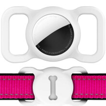 (White) 2pcs Airtag Dog Collar Holder, Elastic Silicone Air Tag Holder For Dogs And Cats, Light And Durable Apple Airtag Holder With Slide-on Loop
