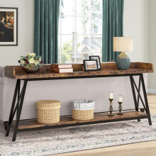 Table console Tribesigns 180 cm Table console extra longue derrière le canapé, table de canapé