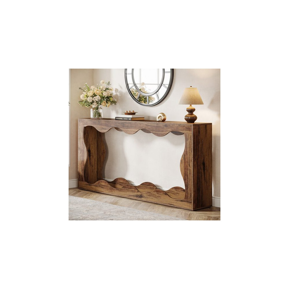 Table console Tribesigns 160 cm de long, table d'entrée, table console de canapé, table console étroite