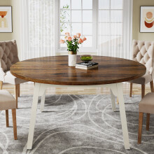 Table à manger ronde Tribesigns pour 4 à 6 personnes, 120 cm