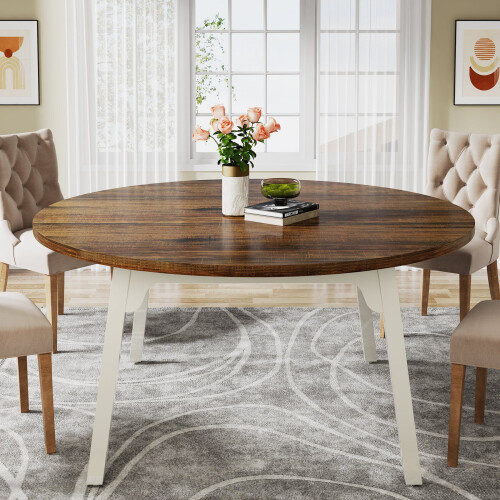 Tribesigns Tribesigns Dining Table Round Dining Table for 4-6 People, 120CM