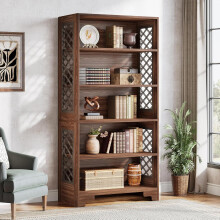 Bibliothèque Tribesigns à 6 niveaux, étagère en bois de 180 cm, étagère d'affichage ouverte