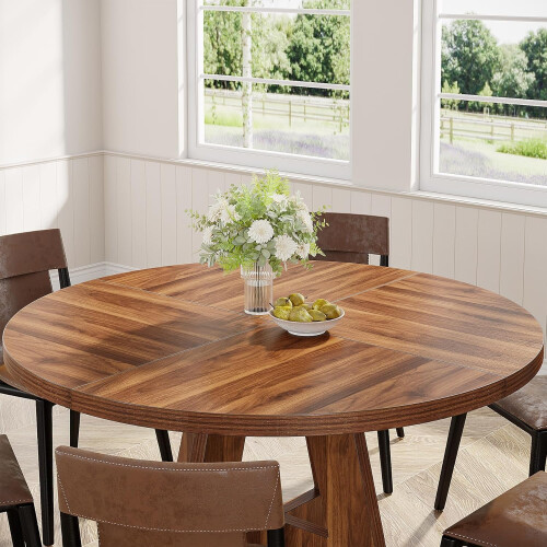 Tribesigns Tribesigns Dining Table Round Dining Table, Kitchen Table for Dining Room Living Room, 120 cm 2