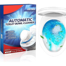 Toilet Cleaner Tabs, 12pcs Toilet Bowl Cleaner Effective Cleaning Extra Strong Descaler for Stubborn Limescale Urine Stone