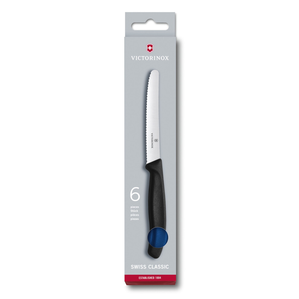 Victorinox Tomato + Table knife set 11cm serrated blade - Blue - 6 knife set