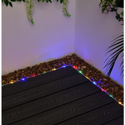 NEW SOLAR 10m MICRO LED MULTICOLOURED ROPE BORDERS,DECKING,WINDOW DOORWAY LIGHTS 2