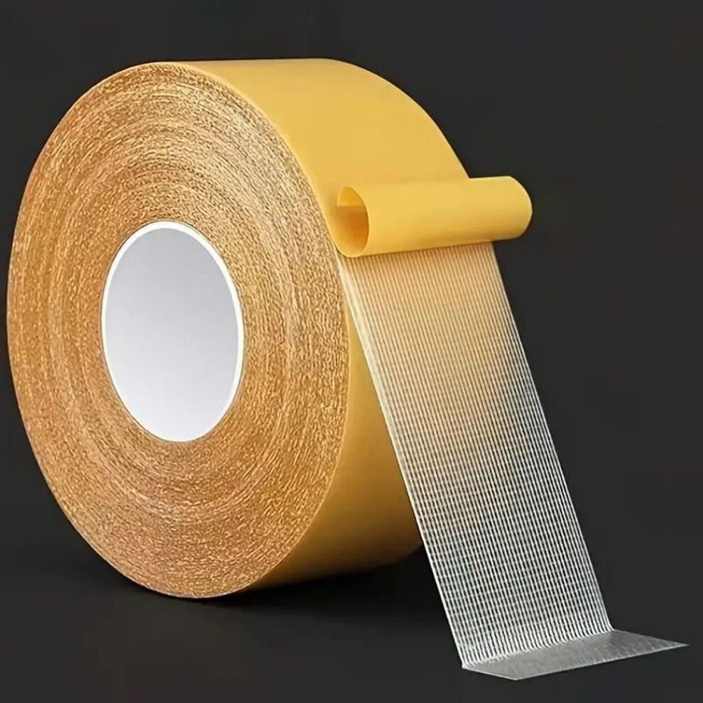 (3cm*5m) Heavy-duty Double-sided Tape,=super Strong Adhesive With Fiberglass Mesh For Walls & Glass, Waterproof Transparent Mounting Tape