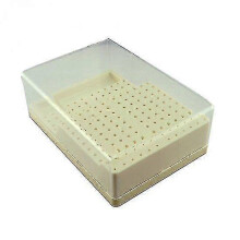 Bur Block Holder Station with Lid Plastic Holds 168 Hole Burs Holder Zekai