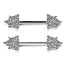 For Women 14g Surgical Steel Nipple Rings with Cz Heart Dangle Synthesis Opal Heart Ende Nipple Barbell Piercing Jewelry Zekai