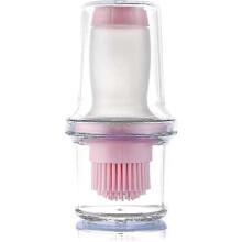 (Pink) Silicone Bbq Oil Bottle Brush, Basting Brush, Sauce Seasoning Marinade Meat Glazing Oil Brush Bottle Zekai