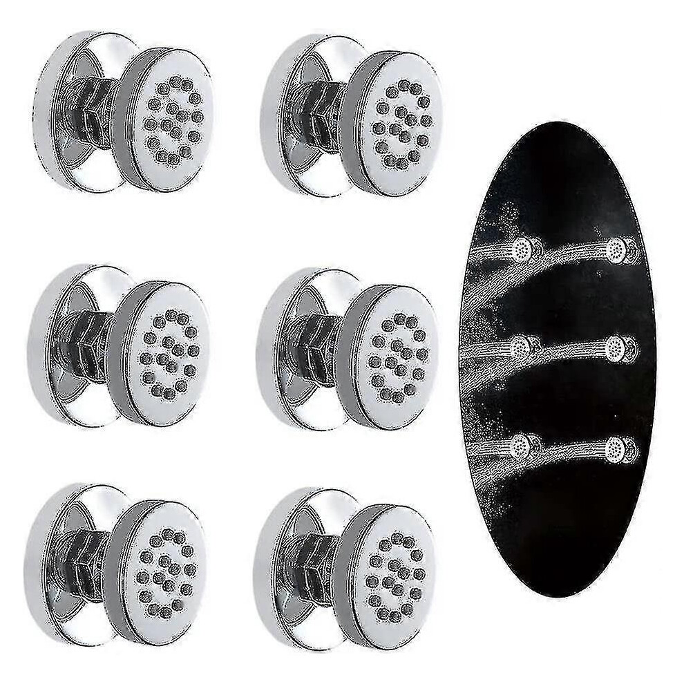 (Round-Chrome) Concealed Solid Brass Body Sprays Square Shower Spa Massage Body Zekai 5778930893577