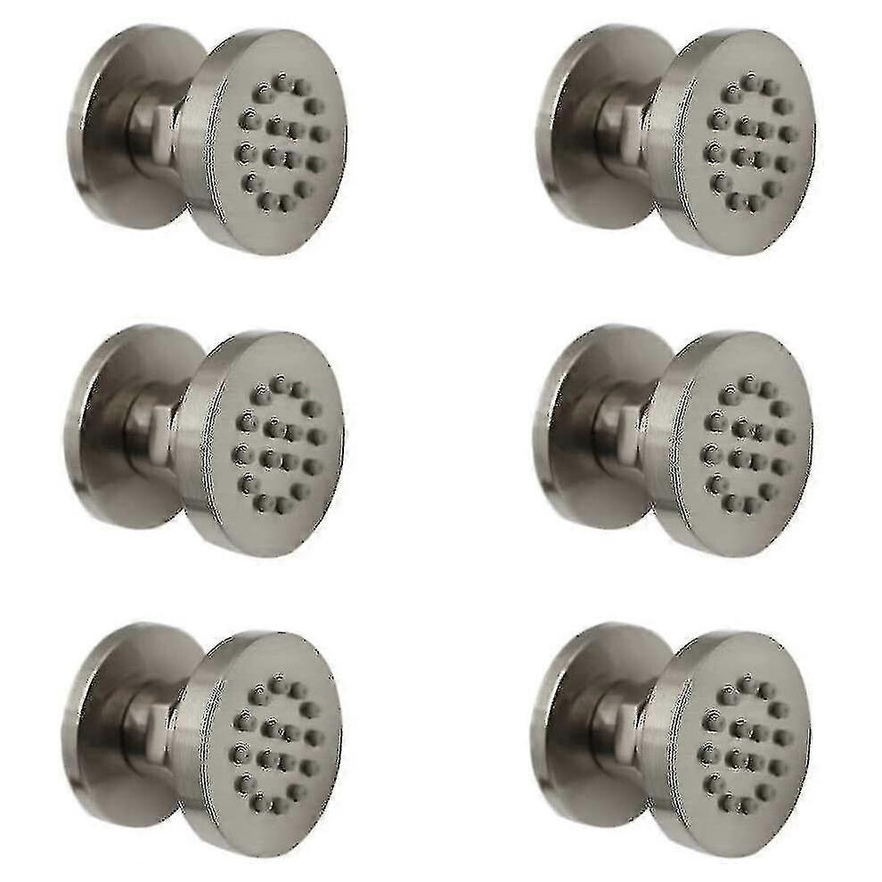 (Round-Brushed Nickel) Concealed Solid Brass Body Sprays Square Shower Spa Massage Body Zekai 5778930893560