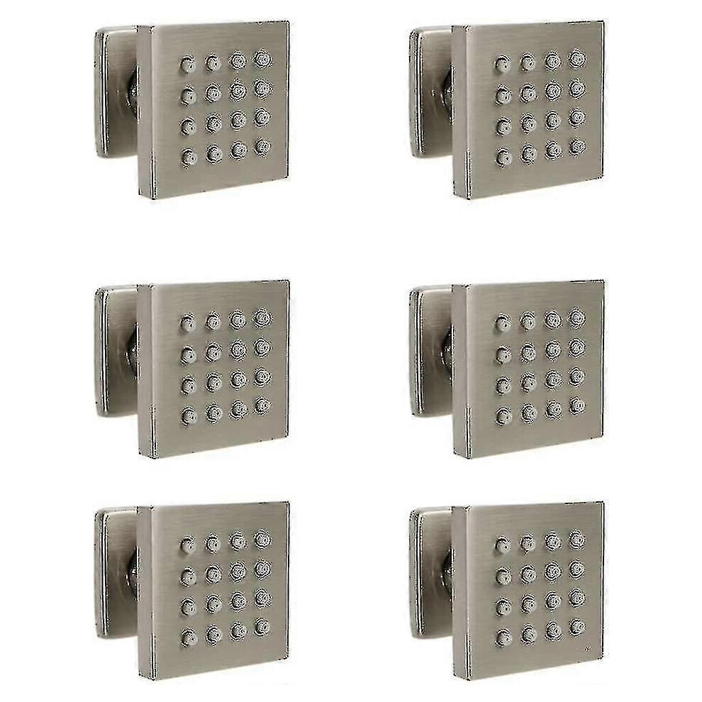 (Square-Brushed Nickel) Concealed Solid Brass Body Sprays Square Shower Spa Massage Body Zekai 5778930893584