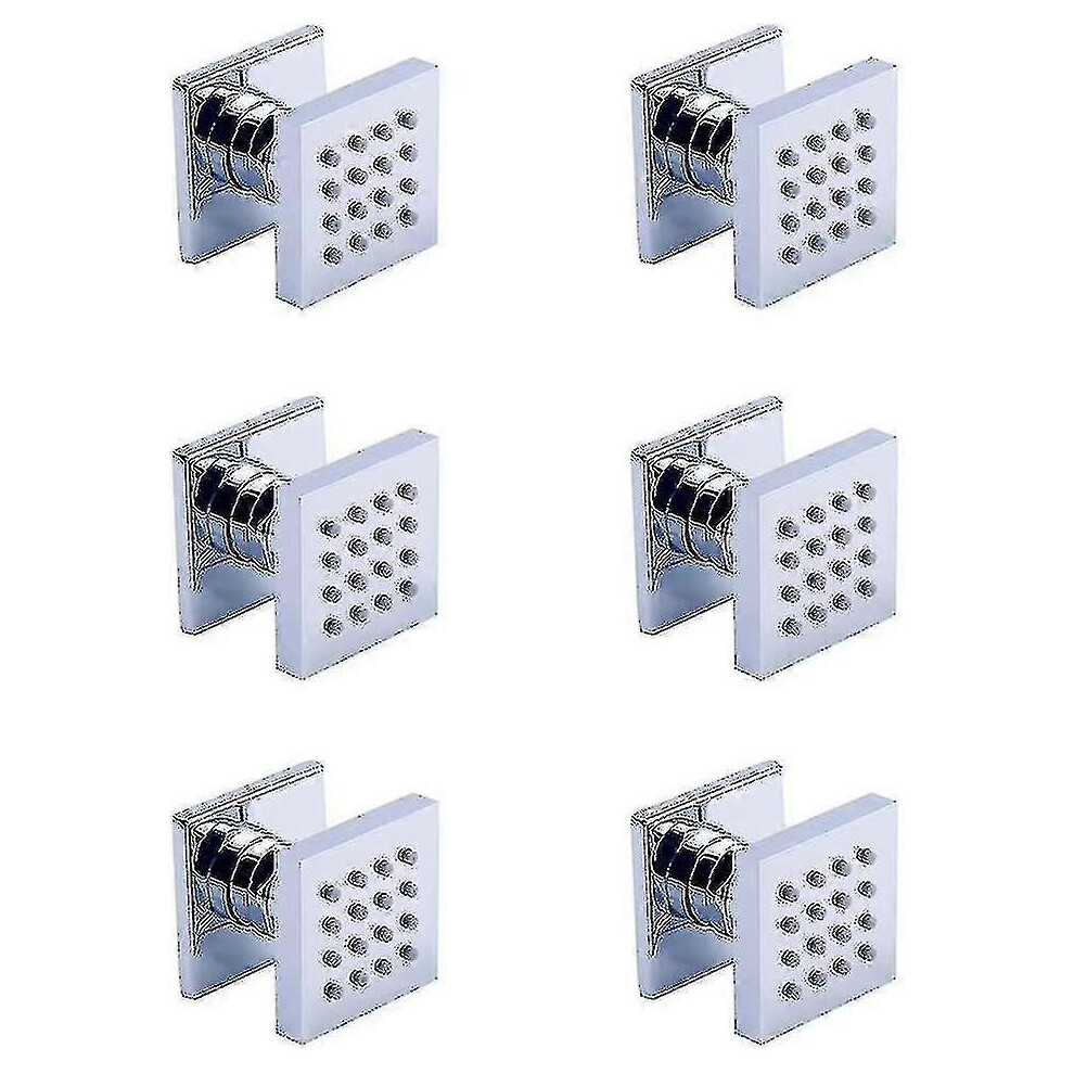 (Square-Chrome) Concealed Solid Brass Body Sprays Square Shower Spa Massage Body Zekai 5778930893591