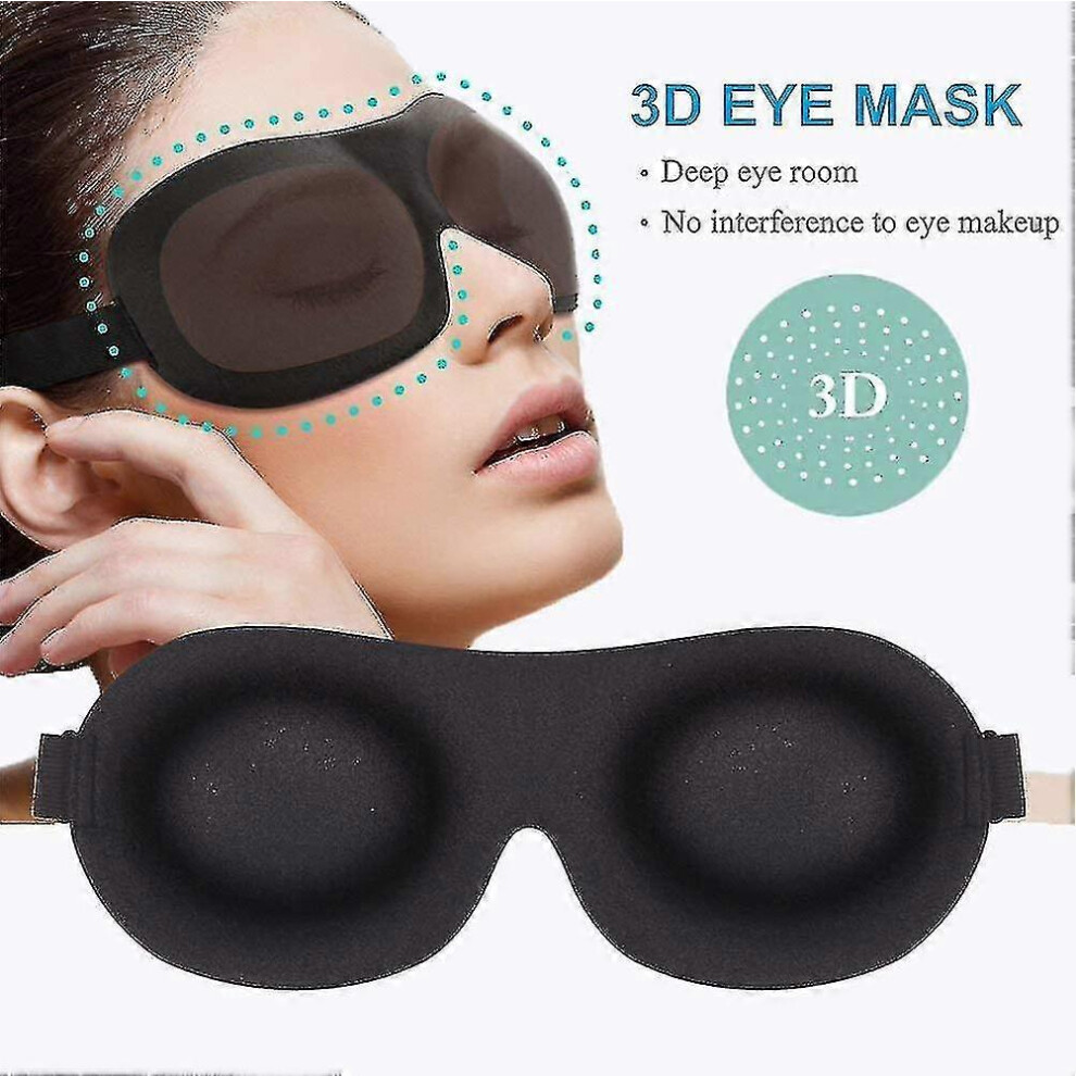 Sleep Mask 3 Pack - Upgraded 3d Contoured 100% Blackout Eye Mask Zekai