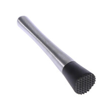 Stainless Steel Cocktail Muddler Wine Stirrer Ice Crusher Stick with Grooved Plastic Head Zekai