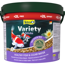 Tetra Pond Variety Sticks 1.65kg +20% Free — 3-Flavor Floating Koi Food, BioActive, Easy Digestion, Low Waste (T454)