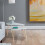 (White) Nesting Table Set of 2, Drop Shape Accent Oval Nest Table 3
