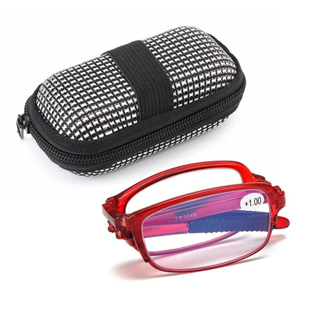 Blue,Red (Red, 2.0) Reading Glasses Men Women Folding Spectacles Spectacles Frame Tr Glasses Anti Blue Light Bifocal Far Near Magnification Eyewear Presbyopic