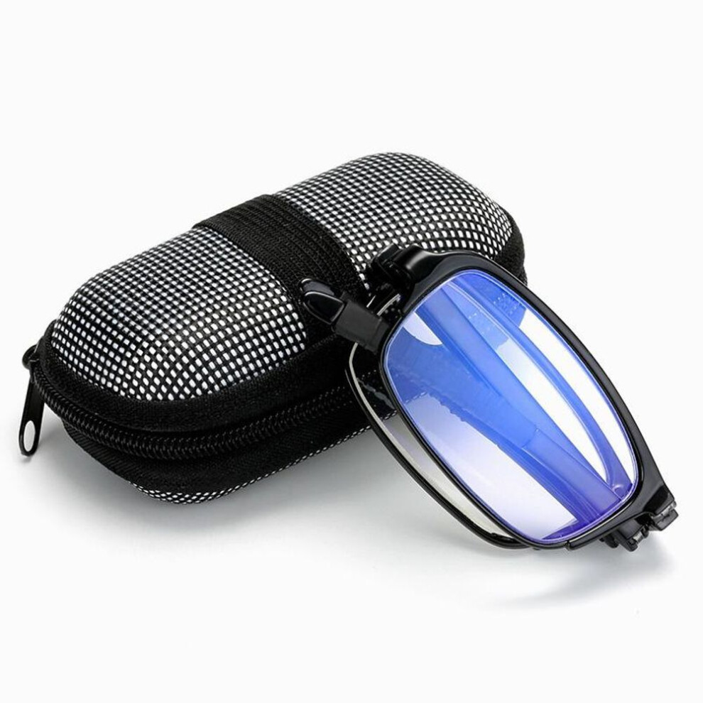 Blue,Black (Black, 3.5) Reading Glasses Men Women Folding Spectacles Spectacles Frame Tr Glasses Anti Blue Light Bifocal Far Near Magnification Eyewear Presbyopi
